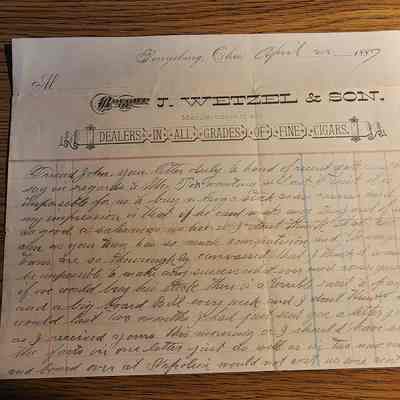 1887 J Wetzel & Sons Letter