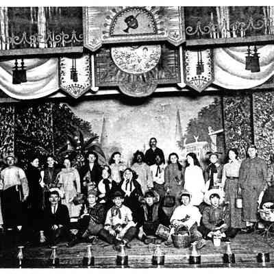 Photo of Opera House Stage in Liberty Center, Ohio -Unidentified cast