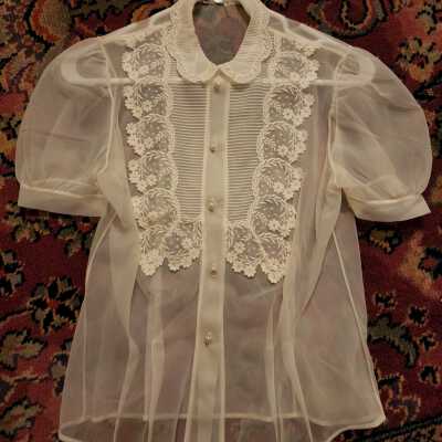 1940's White Lace Blouse