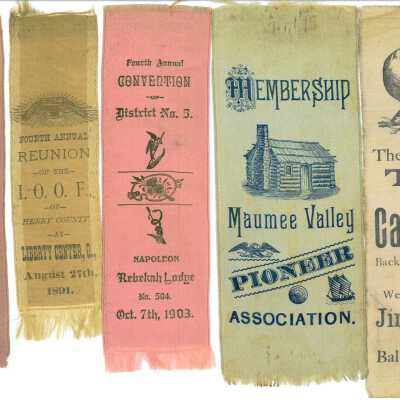 Organizational Ribbons worn at meetings (probably Mr. and Mrs. George Pennock)