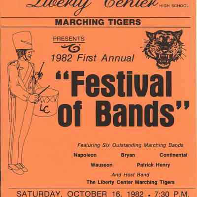 1st Annual "Festival of Bands" Program Hosted by Liberty Center High School - October 16, 1982