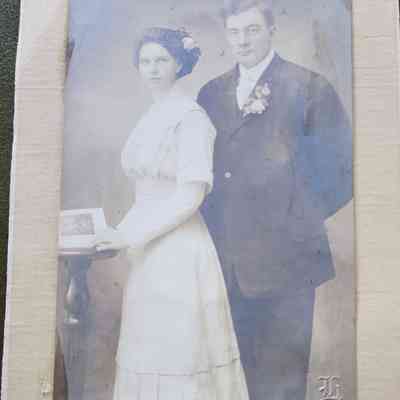 1908 Al Thome & Mattie Warner Wedding Cabinet Card Photo