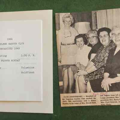 1986 Napoleon Garden Club Clipping & Program or the Year