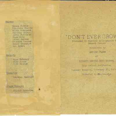 Program of Liberty Center High School Senior Play "Don't Ever Grow Up"