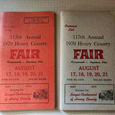 (2) Henry County Fair Premium Booklets, August 1970
