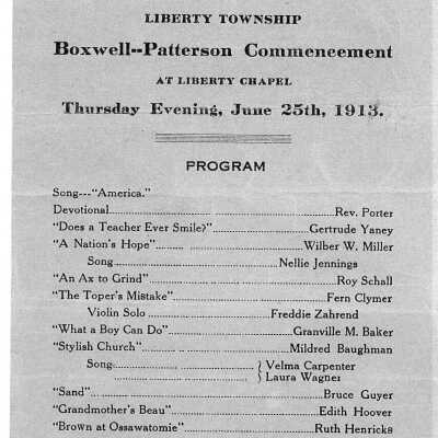 Liberty Township Bowell Patterson Exam Commencement Program