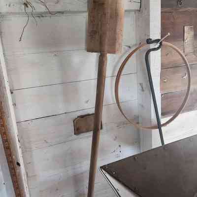 Long Handle Primitive Wood Masher
