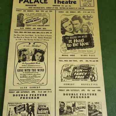 Holgate Palace Theatre Movie Flyer, 40's