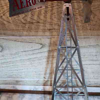 Miniature Metal Windmill Replica