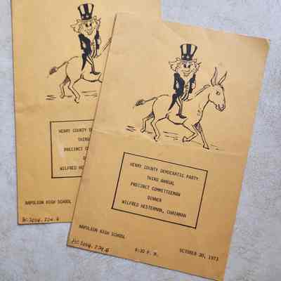 (2) 1973 Henry County Democratic Party Programs, Signed by John Glenn