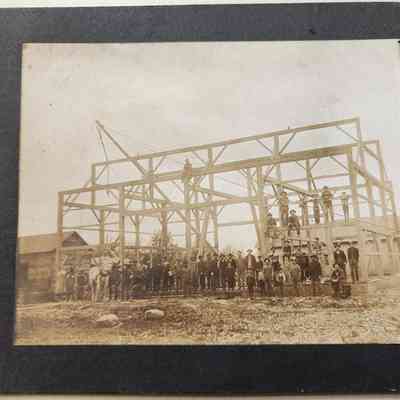 Barn Raising Cabinet Card, No Identification