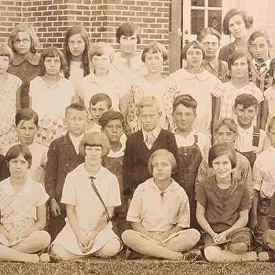Postcard Class Photo, Names on Back, Unknown School, Unknown Year