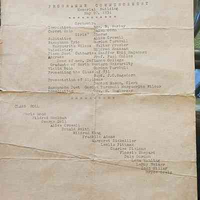 McClure, Commencement Program 1931