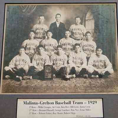 1929 Malinta-Grelton Matted Photograph of Baseball Team