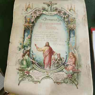 (3) Confirmation Certificates, 1900's, German