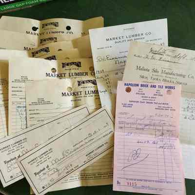 Market Lumber, Malinta Silo, Napoleon Brick & Tile, other Receipts, 1939, Eisaman
