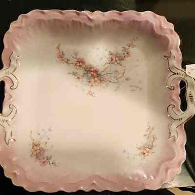Sandwich Plates, Two Handles, Transfer, Unmarked Plate