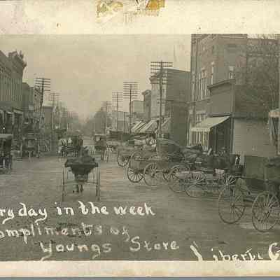 Liberty Center Main Street Postcard about 1900