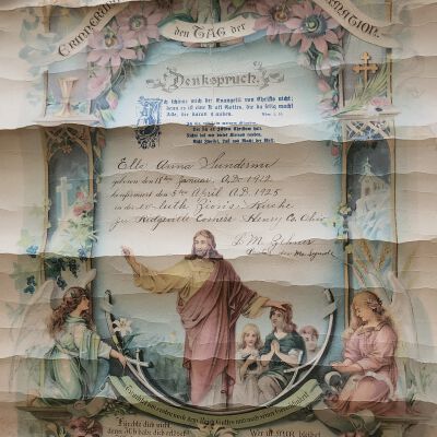1925 Confirmation Certificate, Ella Anna Sunderman