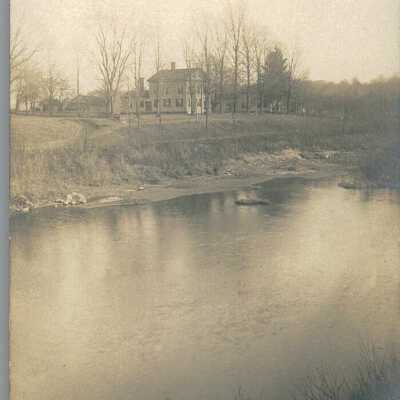 Postcard of a Greek Revival home possibly near Texas, Ohio