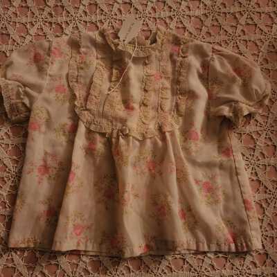 Child's Floral Blouse, Cotton and Lace