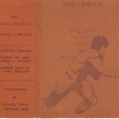 1934 Home Football Game Program Liberty Cetner