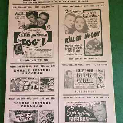 Holgate Palace Theatre, Movie Flyer, 40's