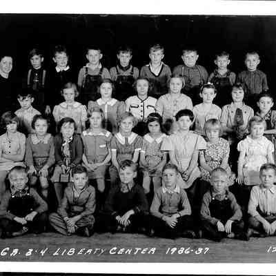 1936-37 3rd and 4th grade class of Liberty Center School