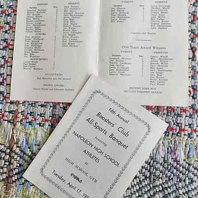 (2) 1951 NHS All-Sports Banquet Programs