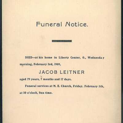 Death Notice of Jacob Leitner