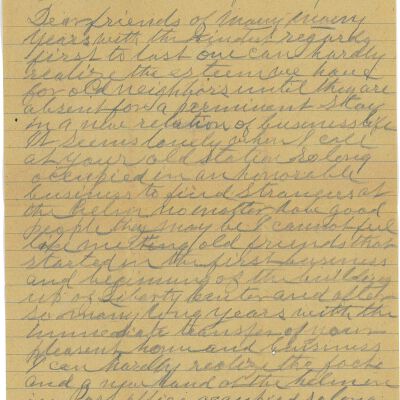 Letter to Edmond Pennock from Mayor Calvin C Young