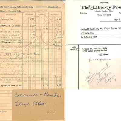 An Invoice for Ronald Hefflinger, Nationwide Ins. From The Liberty Press, May 5, 1964 for Church Advertisment