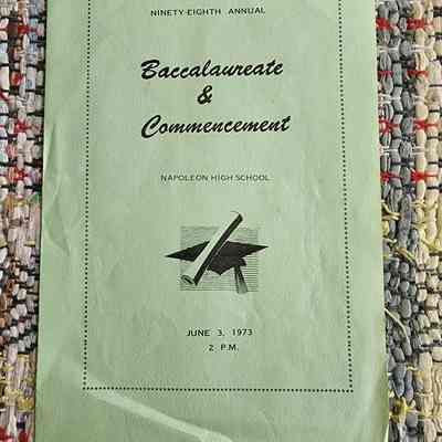 1973 Baccelaureate & Commencement, Napoleon High School