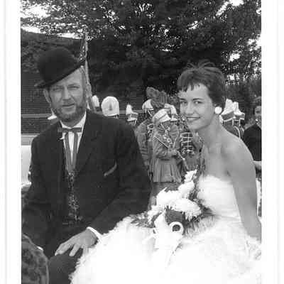 Photo of Bob Bartels Winner of Beard Contest with Unidentified Lady - 1960