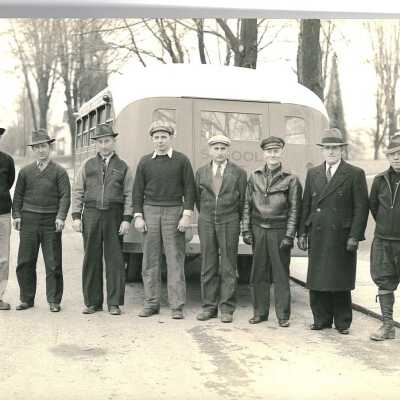 Photo of Liberty Center School Bus Drivers in 1940