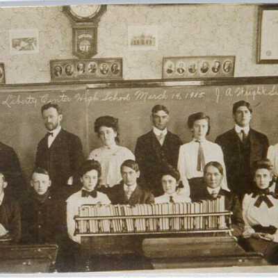 Superintendent John A. Wright & class at Liberty Center School- 1905