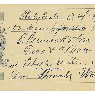 An IOU to Edmond Pennock