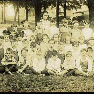 Ferman W. Carpenter in school class photo circa 1918