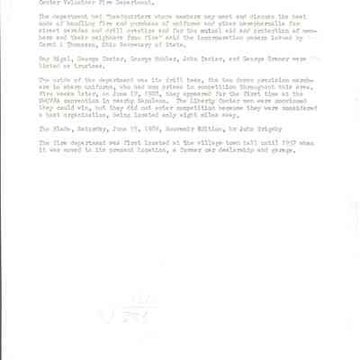 History of the Liberty Center Volunteer Fire Department - 1908-1957