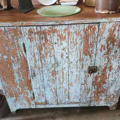 Primitive Wood Cabinet, Sink/Pump Stand