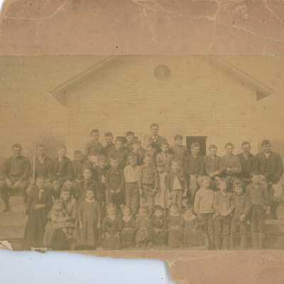 1880s One Room School Students and Teacher