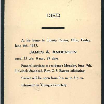 Death Notice of James A. Anderson