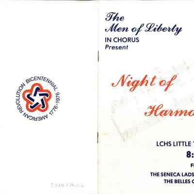 Program of Liberty Center High School Little Theater Presents "The Men of Liberty" -1976 Bicentennial