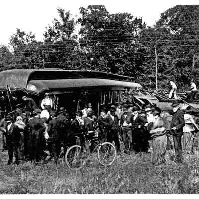 Three Photos of a Train Wreck Near Liberty Center
