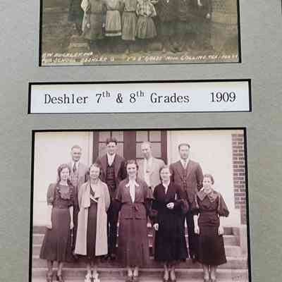 Deshler, Ohio 1909 7th & 8th Grade Photo & Faculty, Year Unknown