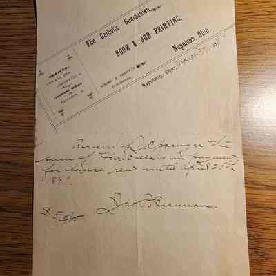 The Catholic Companion Letterhead, Zaenger Boarding Bill