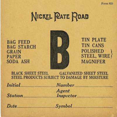 Freight ticket for Nickel Plate Road