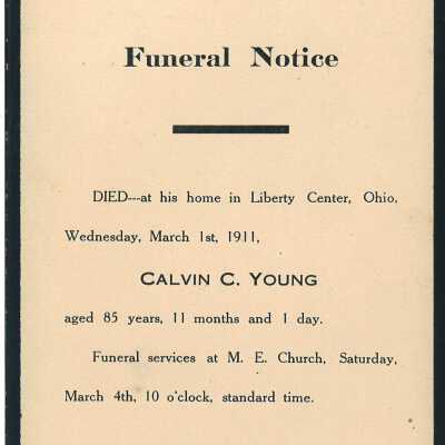 Death Notice of Calvin C. Young