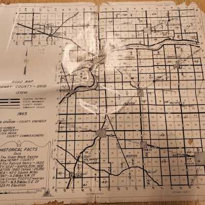 1965 Henry County Road Map