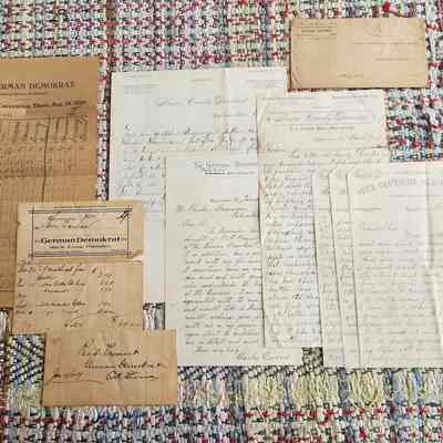 German "Democrat" Newspaper, Related Correspondence Asking for German Speaking Assistant
